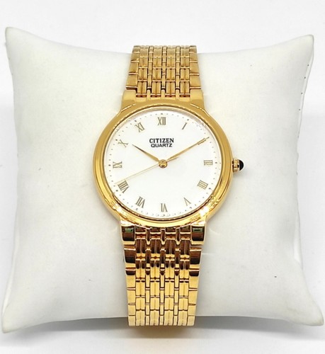 Orologio Citizen Uomo AC7701-51A Cinturino Acciaio Dorato Quadrante Bianco