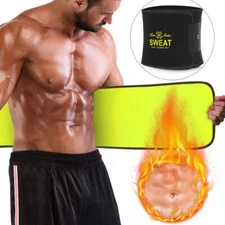 Men Sauna Waist Trimmer Ab Trainer Belt Weight Loss Sweat Enhancer Shaper Girdle
