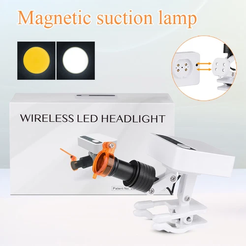 牙科 5W 双目放大镜灯无线 LED 磁性车头灯带 2 块电池 - 第 1 张/共 24 张