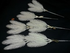 6 Vintage White Plastic Pine Pick - Hong Kong