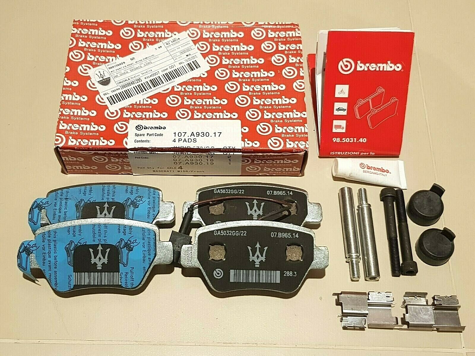 🚚Maserati Ghibli & Quattroporte Base Rear Brake Pads - Genuine