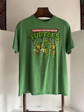 TMNT Viacom International Nickelodeon 2015 Tshirt Adult Large Green ***