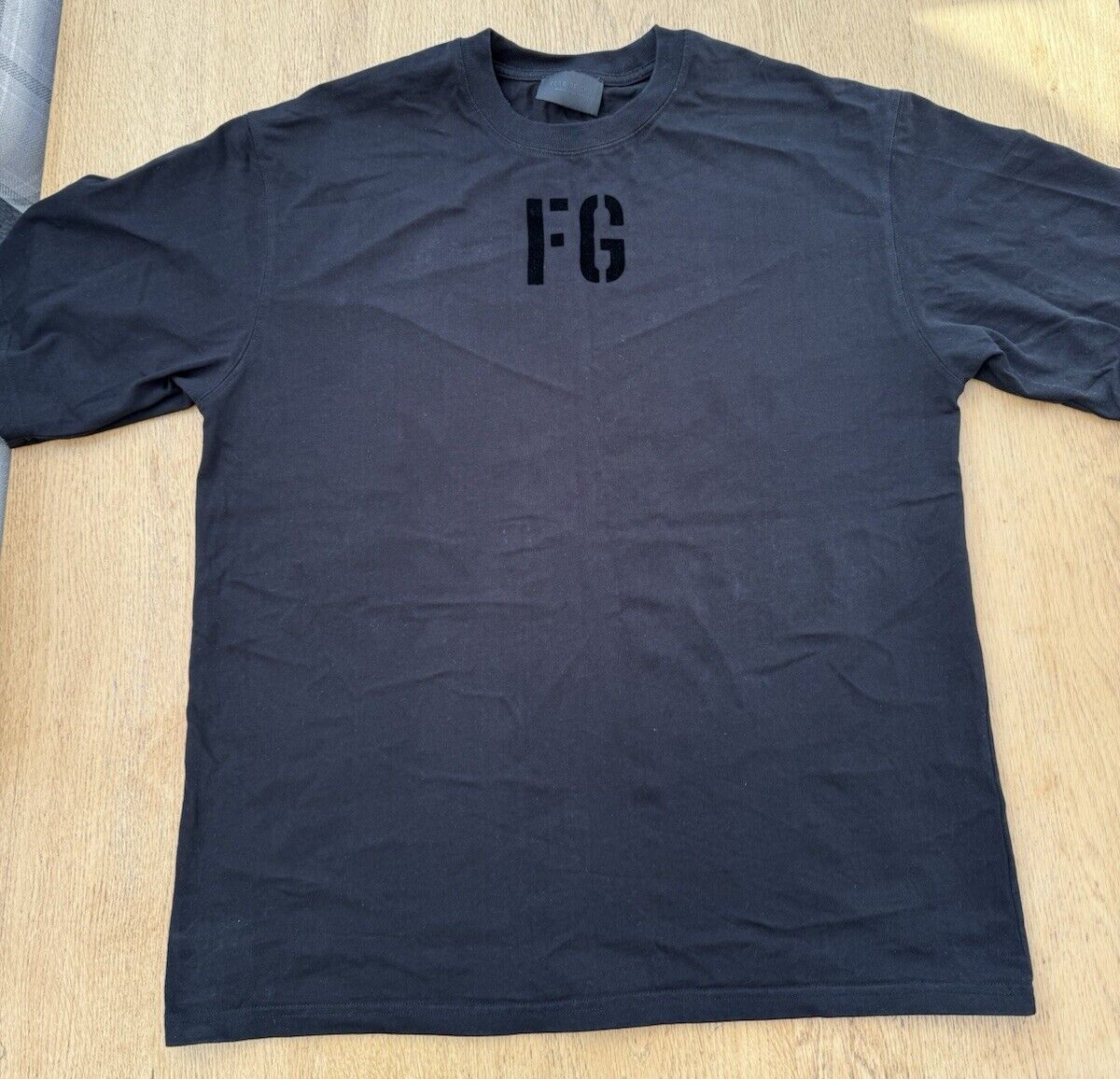 Fear of God Seventh Collection T-Shirt Black Thick Cotton Flock