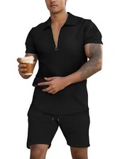 Men's Casual Short Sleeve Shirt and Shorts Set 2 Piece Shorts Set