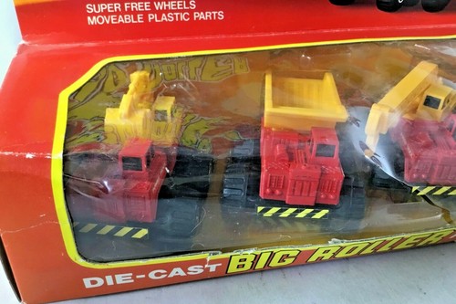 Set Die Cast Construction Vehicles Big Roller Power Truck Oversized Wheels New - Picture 2 of 7
