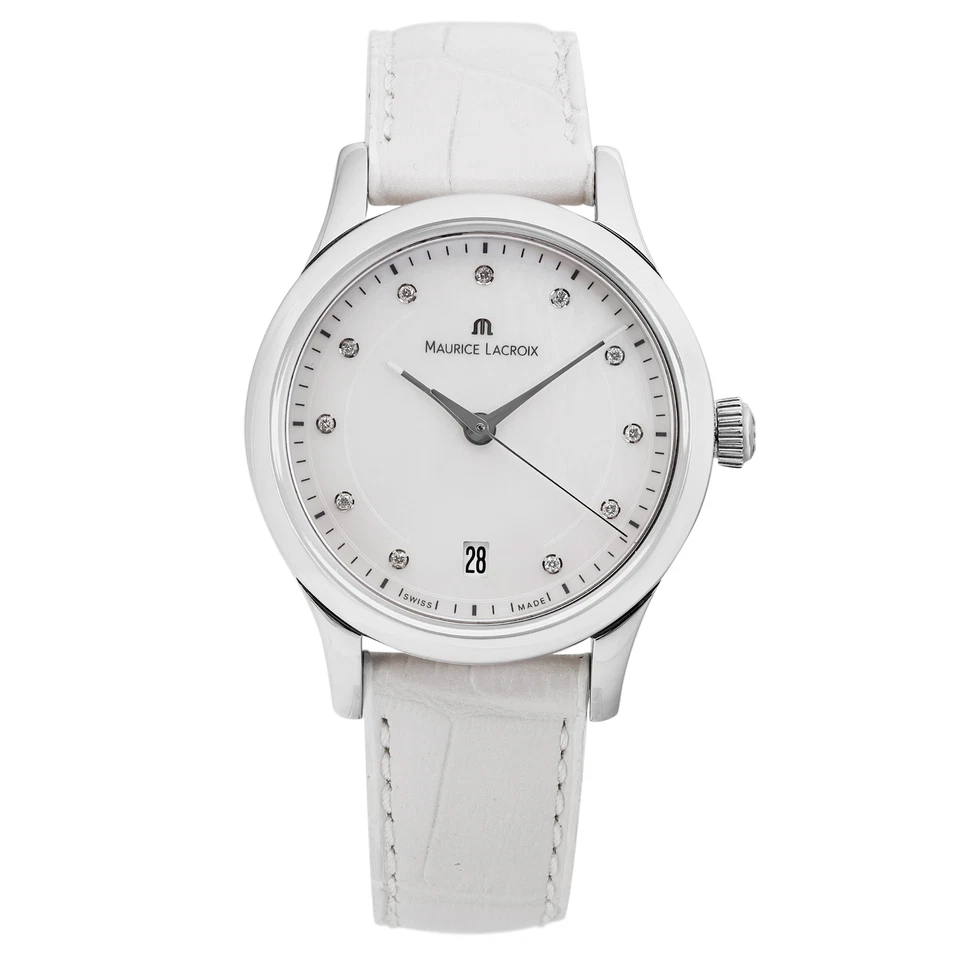 Reloj para dama Maurice Lacroix Les Classiques fecha 33 mm esfera MOP LC1026-SS001-170