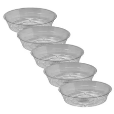 Garden Elements Round Clear Vinyl Plant Saucer, 6" (Pack of 5)