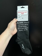 Foozys Graphic Quote Fun Socks Sarcastic Alcohol Themed Unisex One Size