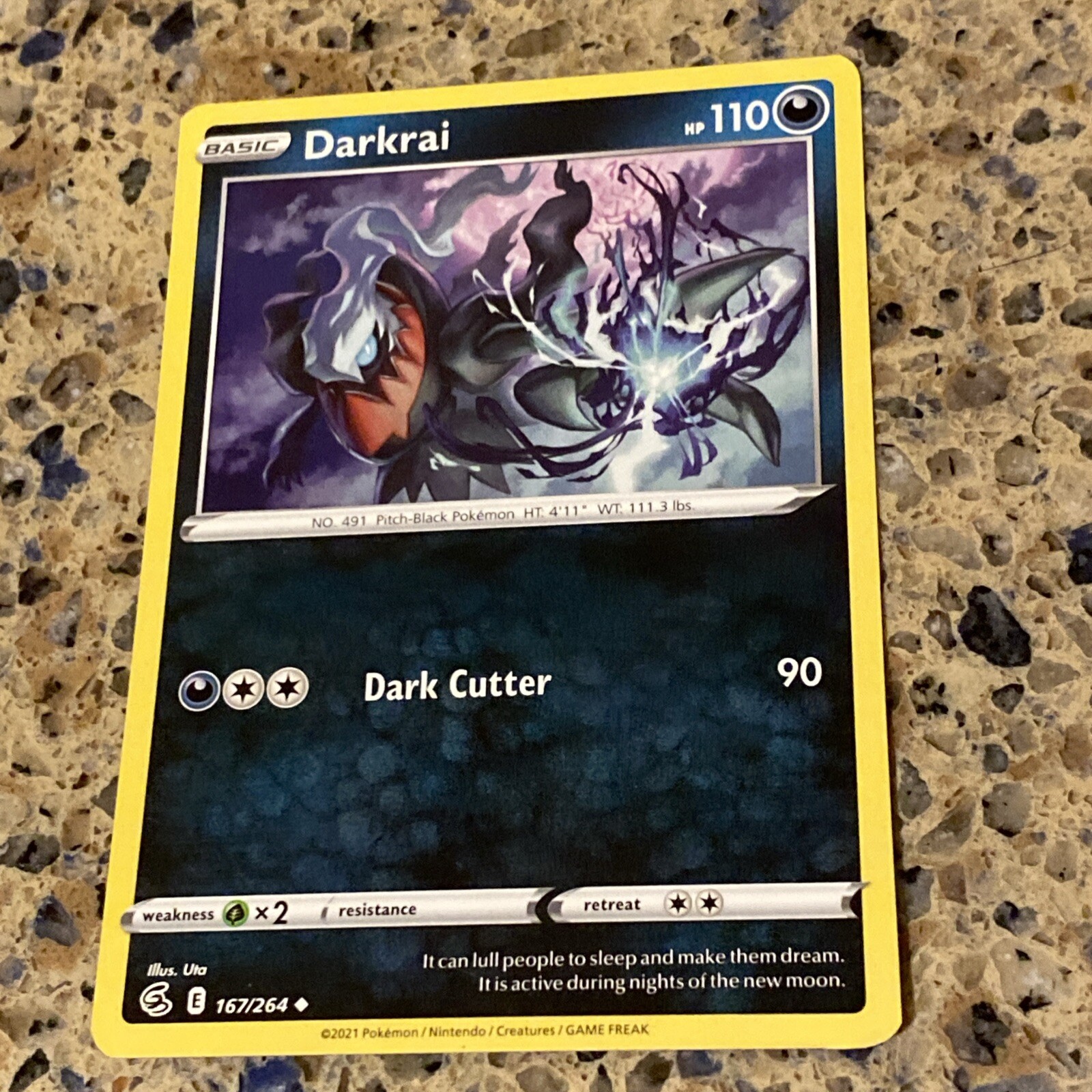 POKEMON Darkrai 167/264 Uncommon Fusion Strike  TCG TRADING CARD GAME
