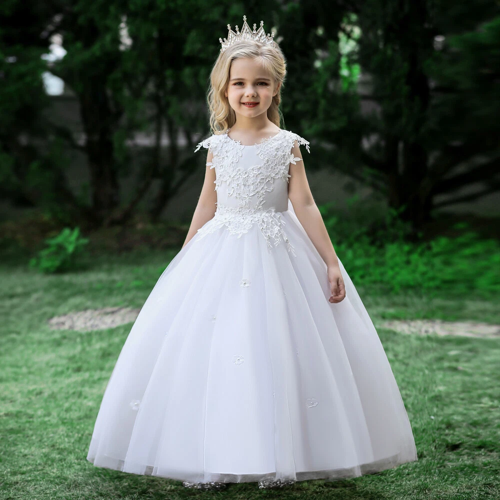 Kid Wedding Dresses For Girls Elegant Flower Princess Long Gown Baby Girl  Christmas Dress Vestidos Infantil Size 6 12 14 6 6 Red 331 Red 331