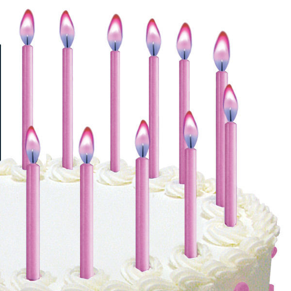 Wilton Pink Color Flame Birthday Candles 12 Count T3 for sale online eBay