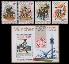 Senegal 1972 - Mi No. 494-497 & Block 10 ** - MNH - Olympia Munich