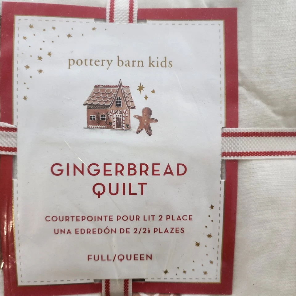 Nuevo edredón Pottery Barn Kids Gingerbread Full Queen Foto 4 de 4