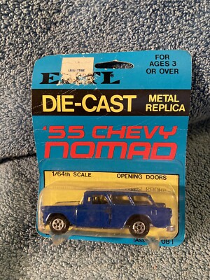Ertl 1/64 scale '55 Chevy Nomad 1955 Chevrolet Die-Cast Blue  #1632 MOC (ij)