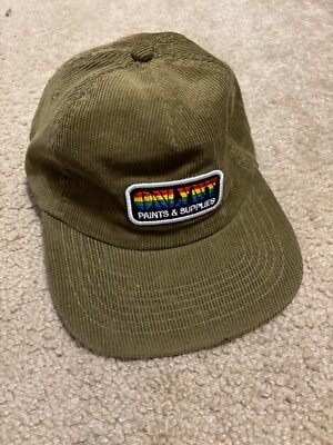 OnlyNY Green corduroy Paint Trucker Hat Cap NWOT Unisex  display picture 1