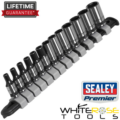 Sealey Steckschlüsselsatz 13-teilig 1/4'' Vierkant metrisch - Black Series Premier