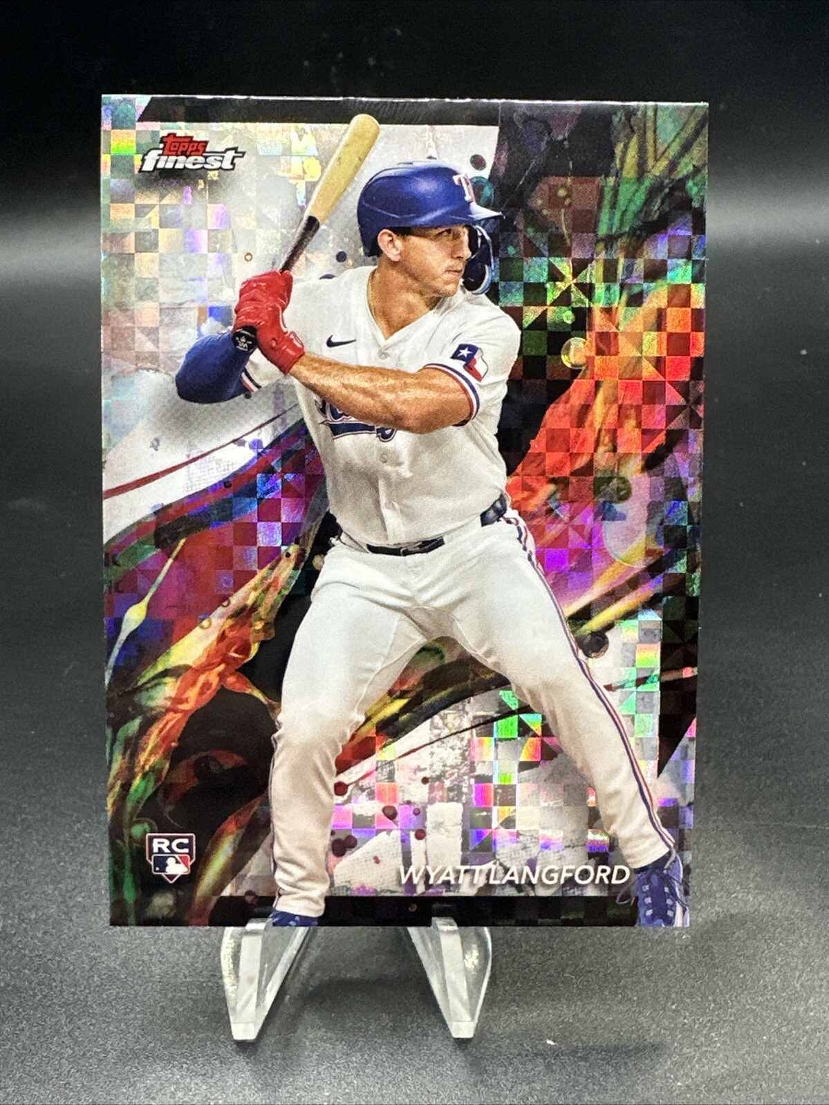 2024 Topps Finest Wyatt Langford Rookie Checkerboard Texas Rangers #97