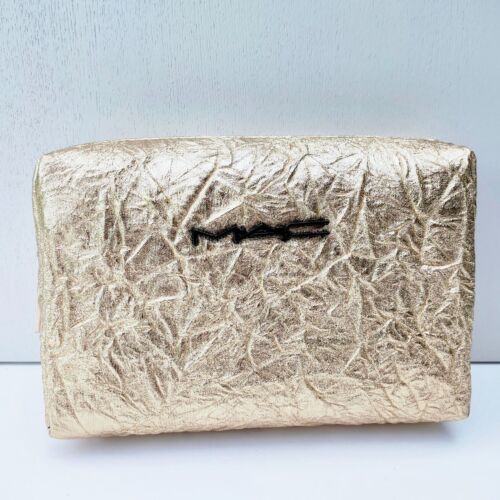 MAC Gold Makeup Cosmetic Bag, Large Size, Travel Toiletry Pouch Case, Brand New!