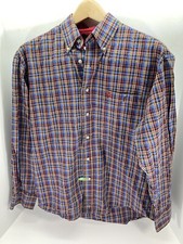 Wrangler PBR SHIRT MENS Size Medium Plaid Button Long Sleeve Rodeo Western Vtg