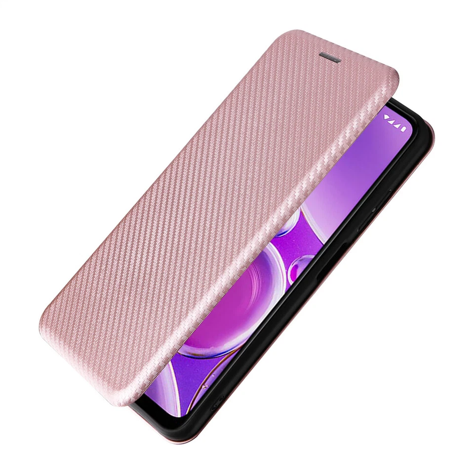 Estuche tipo billetera tipo tarjeta abatible de cuero de fibra de carbono magnético serie "All" para OnePlus Foto 4 de 4