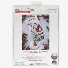EnchantStitch Personalized Magic Stocking Kit - 16" Long, 14 Cnt. White Aida - 7