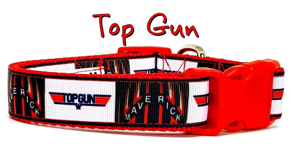 Top Gun Maverick dog collar adjustable buckle 1" or 5/8" wide or leash Movie