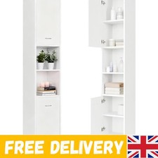 Moisture-Resistant Freestanding White Bathroom Cabinet - Ideal for Small Spaces