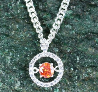 1.18 Ct Orange Diamond Solitaire Round Cut Certified Men's Anniversary Pendant
