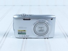 Nikon Coolpix S3300 Digital Camera 16MP 6X Zoom Silver Tested Working Free Ship