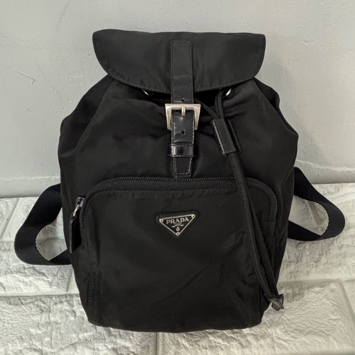 PRADA　ミニリュック バックパック 三角ロゴ ナイロン 　mini Prada Mini Nylon Backpack Black Triangle Logo Authentic Women's