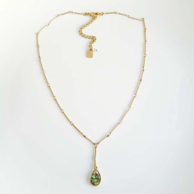 18'' Robert Lee Morris Sohu Abalone Pendant Necklace Women Party Vacation Jewelry