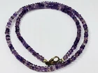 Faceted amethyst beads necklace with silver clasp