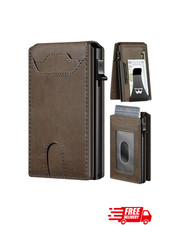 Mens Slim PopUp Bifold Carbon Fiber Wallet, R...