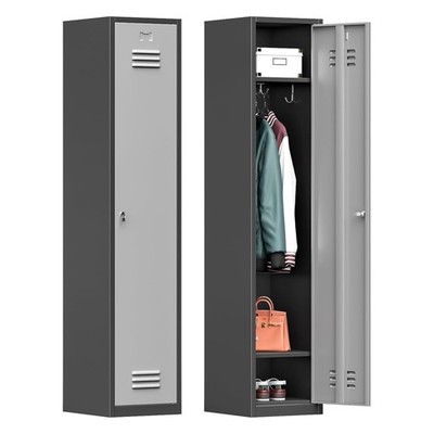 Metal Locker Employees Steel Storage Cabinet w/ Lock& Hook for Office School Gym