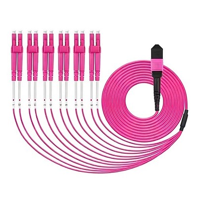 MPO Female to LC Fiber Optic Patch Cord OM4 Type B 8/12 Cores Breakout Fanout