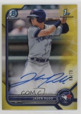 2022 Bowman Chrome Prospect Yellow Refractor 68/75 Jaden Rudd #CPA-JR Auto 6o3