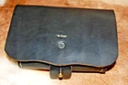 Civil War Black Leather Cartridge Box - US CSA Reproduction