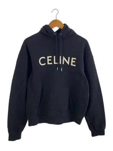 CELINE 2Y321670Q Felpa con Cappuccio Logo Sciolto M Cotone Nero Usata
