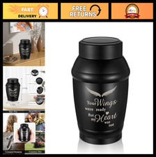 Black Angel Wings Urn for Ashes - 5.5" Cremation Keepsake Memorial Holder