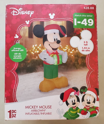 Disney, 5 ft, AirBlown Self-Inflatable Christmas Mickey Mouse, Led Light Up