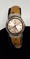 ROLEX 6672 CELLINI CELLISSIMA 18K WHITE GOLD DIAMOND LUGS SALMON DIAL QUARTZ.