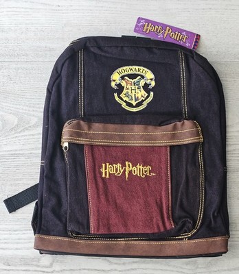 Vintage 2001 Harry Potter Hogwarts Backpack Brown Burgundy Warner Bros NWT
