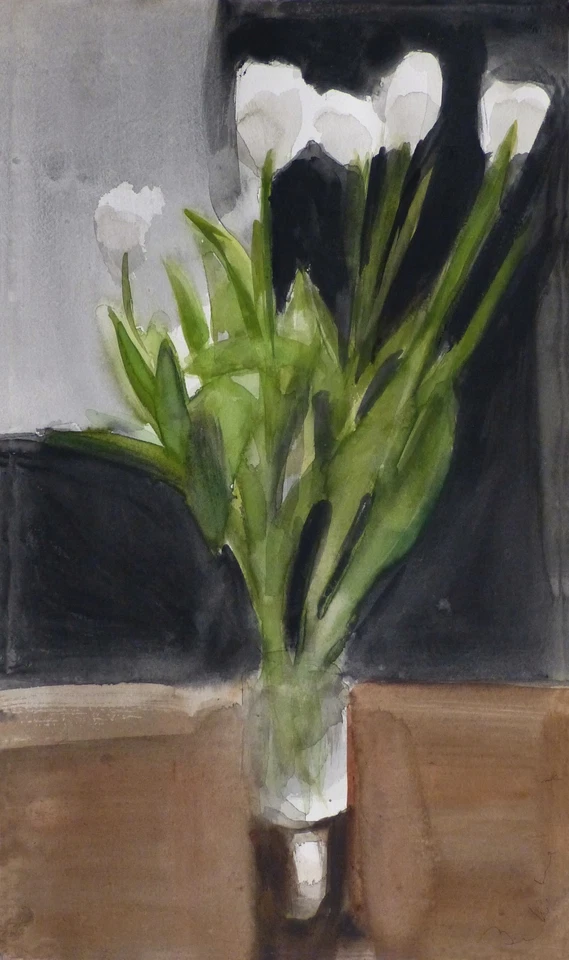 Die Tulpen - Kunstdruck von Aquarell Blumenstrauss Stillleben Zeichnung - Bild 1 von 1