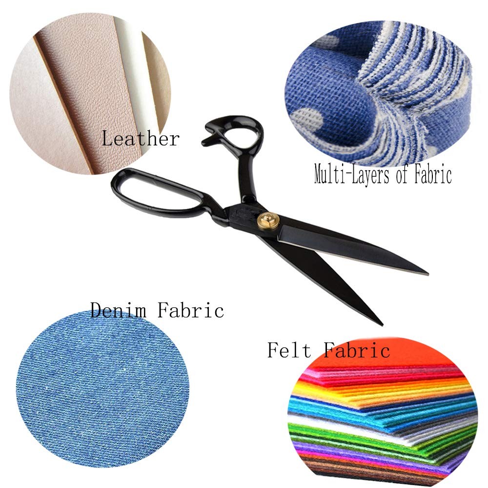 Sewing Scissors for Fabric Black - Professional Heavy Duty Industrial Strengt...