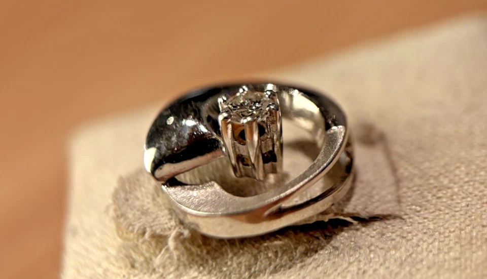 14 Karat Weißgold Anhänger mit Brillant 585 Gold Kettenanhänger  - Bild 3 von 4