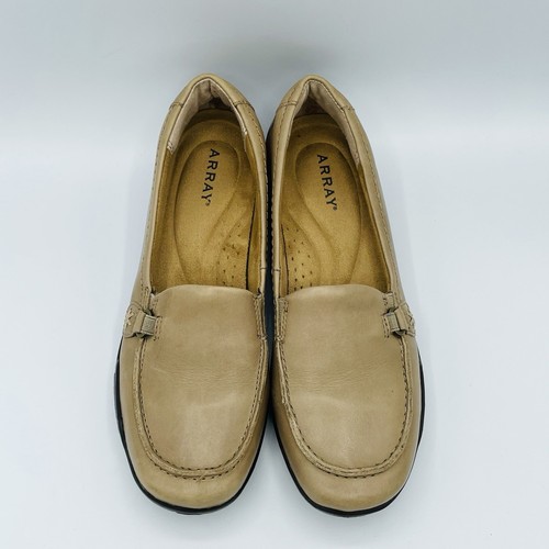 Array Shoes Womens Size 6.5 M Tan Leather Slip On Comfort Loafers Flats Shoe - Picture 5 of 11