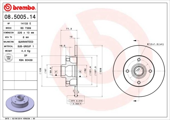 Brembo Bremsscheiben Ø226 + BelÄGe Vorne & Hinten FÜR Vw Golf 3 1E7 1H Vento 1H-image