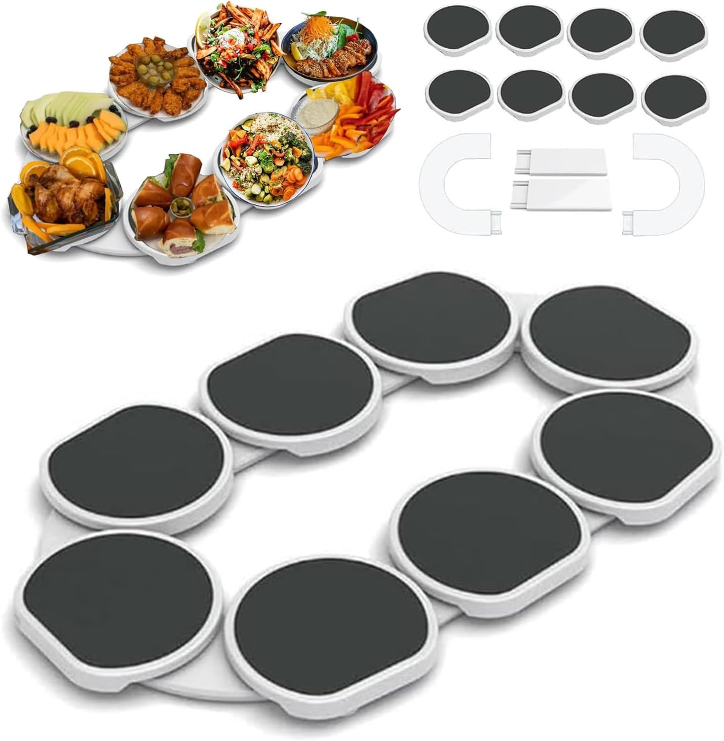 Lazy Susan Turntable for Dining Table,Large Desktop Expandable Lazy Susan Turnta