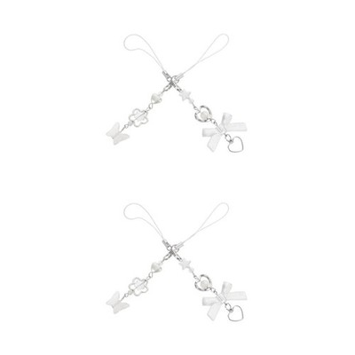2 Pack Handy-Lanyard- Niedlicher Schleifen-handyanhänger Telefon Charm