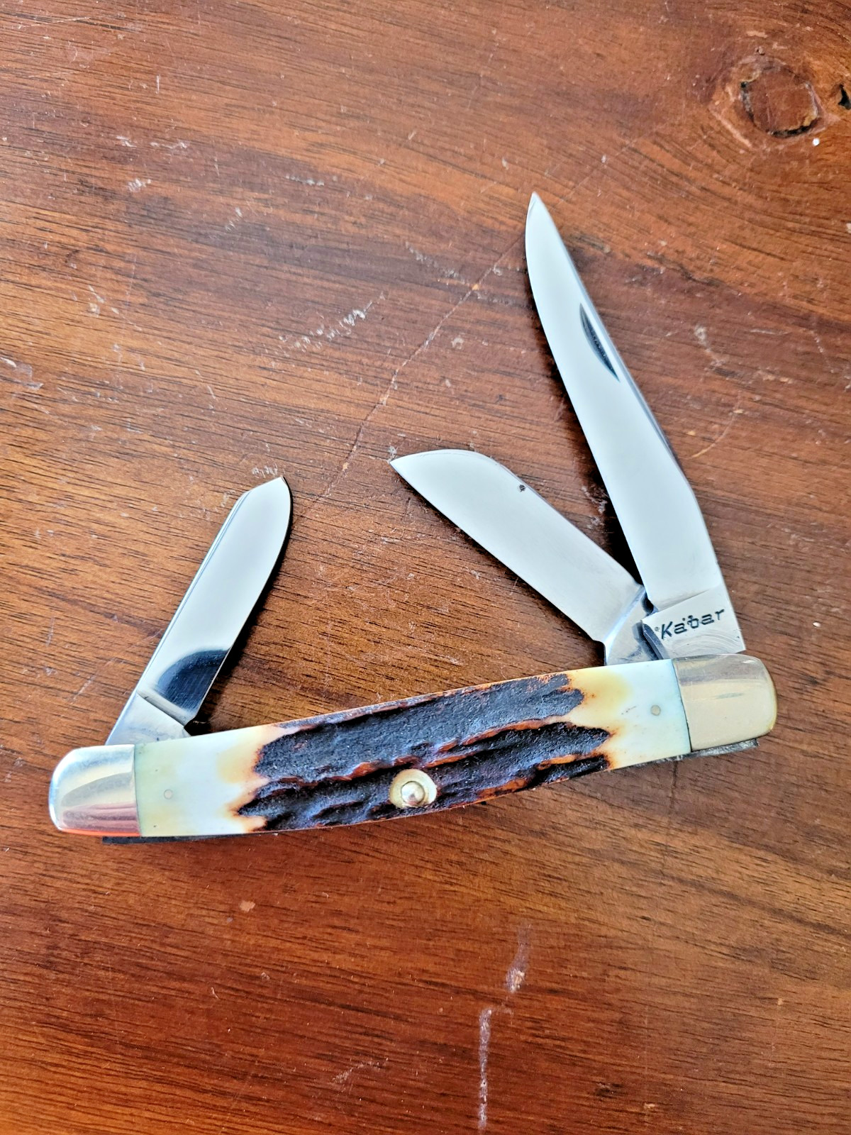 Ka-Bar Stag Handle Stockman Pocket Knife Near mint 1980s